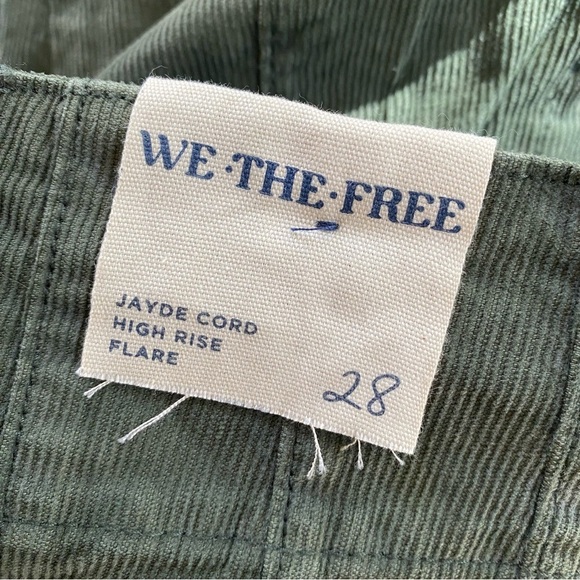 Free People We The Free Jayde Cord Flare Jeans Kelp Green 28 - Picture 10 of 14